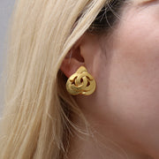 CHANEL 1997 Heart Earrings Gold Small
