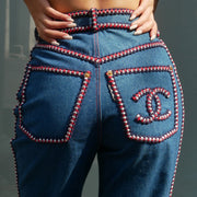 Chanel Spring 1993 CC high-waisted jeans #36