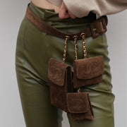 CHANEL 1995 Brown Suede Waist Bag #80