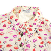 CHANEL 1995 lip-print CC button-up shirt