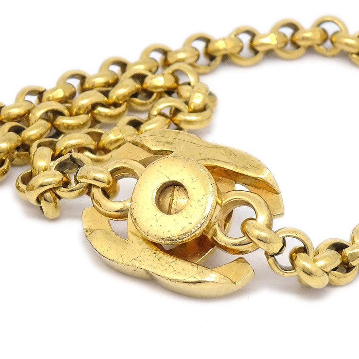 Chanel 1996 Oval Hoop Turnlock Necklace Gold