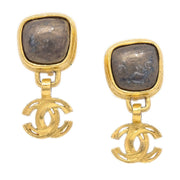 Chanel 1997 Stone CC Dangle Earrings