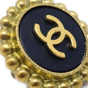 CHANEL 1995 Black & Gold CC Earrings Clip-On 95P