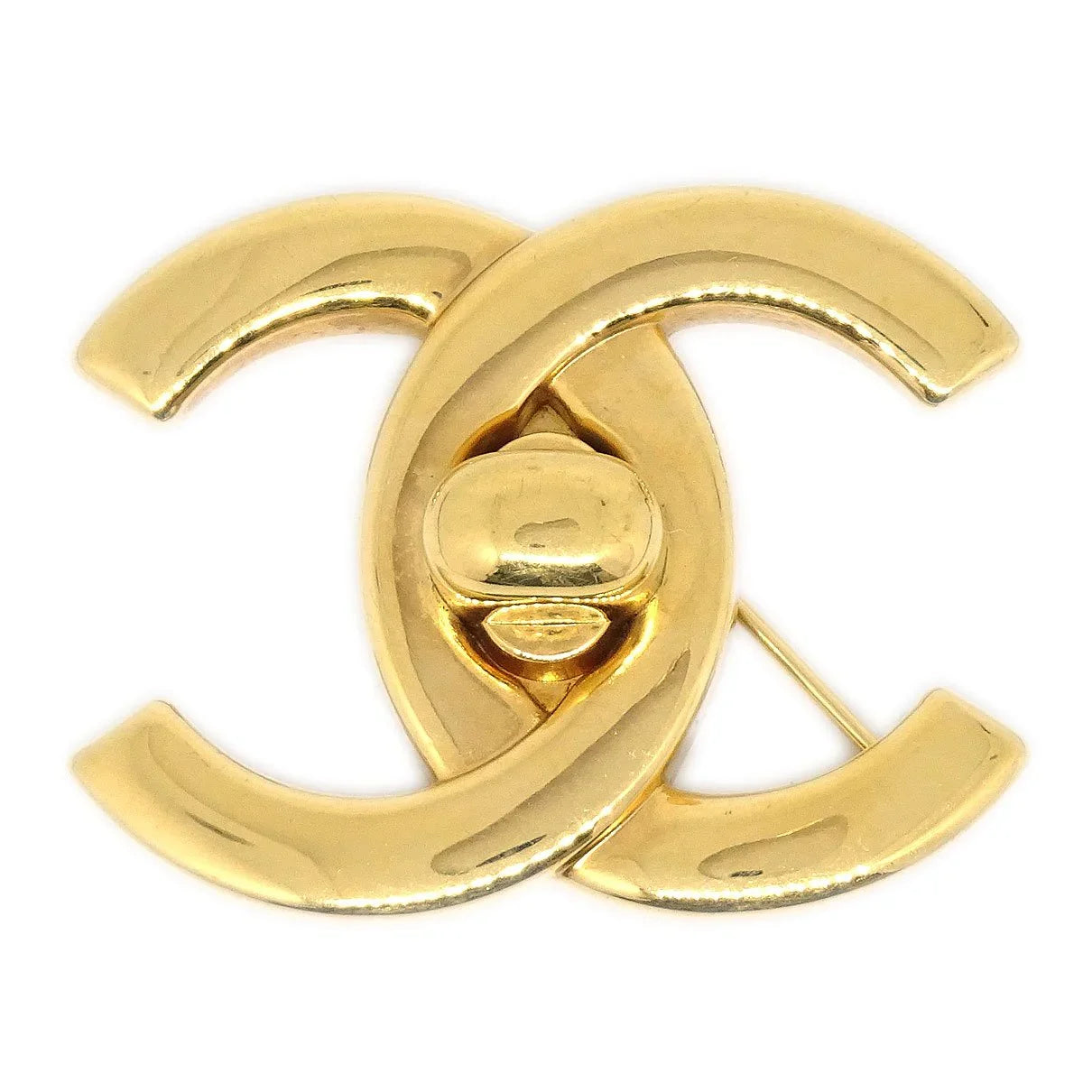 Chanel Turnlock Brooch Gold 96P