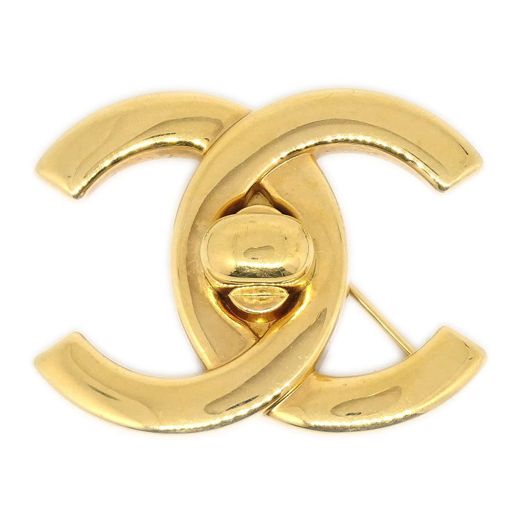 ★Chanel Triwlock Brouch Gold 96p