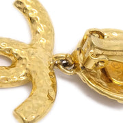 CHANEL 1995 CC Dangle Earrings Clip-On Gold