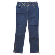 CELINE Studded Straight Denim Long Pants Indigo