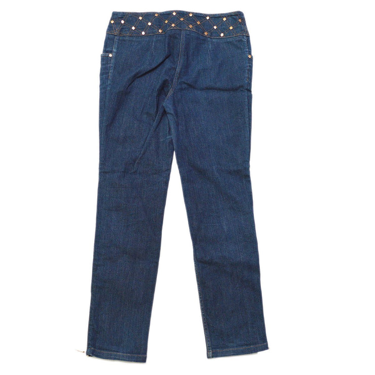 CELINE Studded Straight Denim Long Pants Indigo