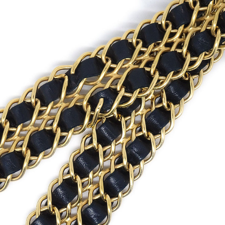 CHANEL Chain Belt Black Gold Small Good