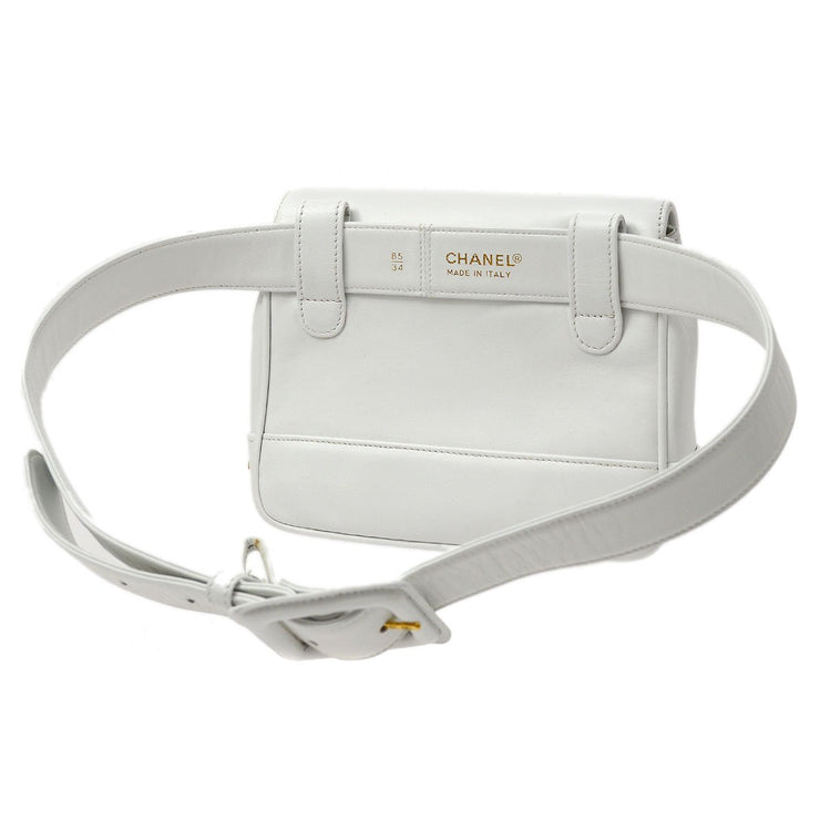 Chanel White Quilted Caviar Leather Business Affinity Waist Belt Bag -  Yoogi's Closet