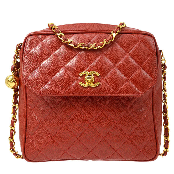 CHANEL 1994 Pocket Camera Bag Mini Red Caviar
