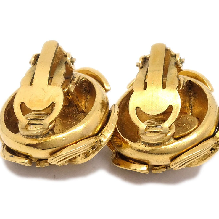 CHANEL 1994 Triple CC Earrings Clip-On Gold