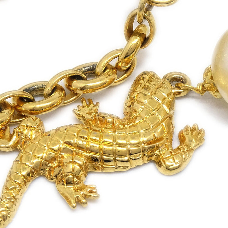 Chanel 1991 Chain Belt Lizard Charm Faux Pearl Gold – AMORE