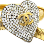Chanel 1986-1994 Crystal & Gold Heart Belt