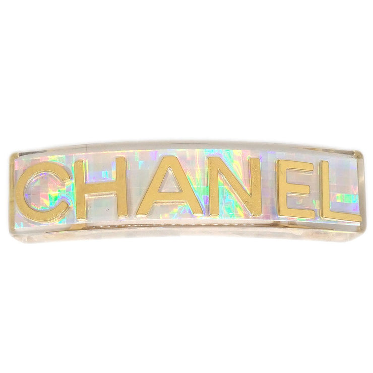 Chanel 1997 Clear Rainbow Lucite Hair Clip Barrette