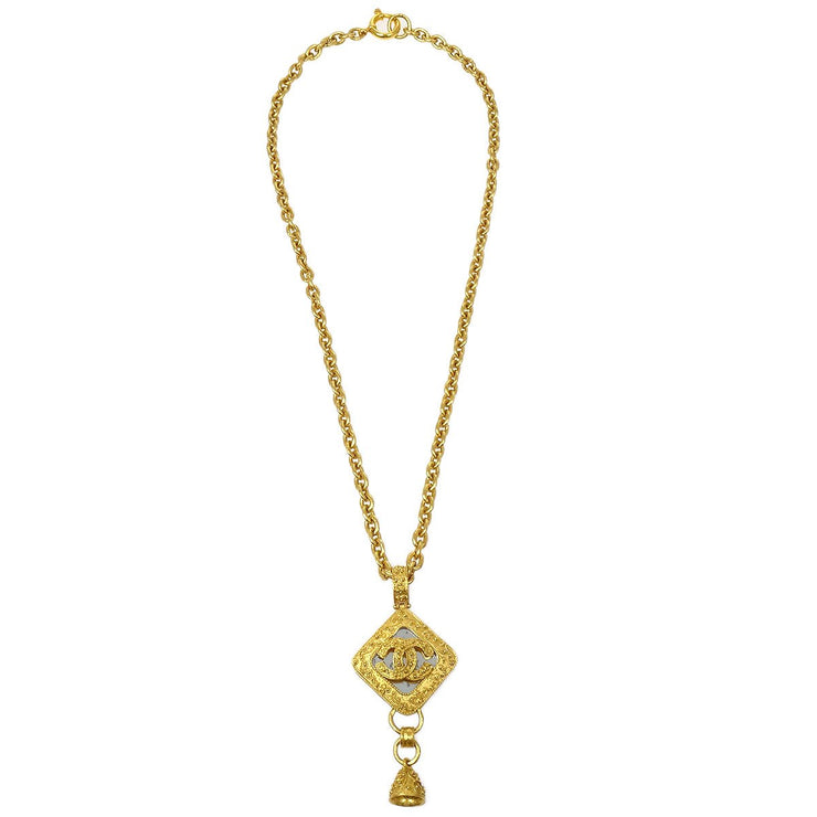 CHANEL 1994 Bell Mirror Gold Chain Pendant Necklace