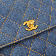CHANEL 1996-1997 Denim Quilted Kelly 30