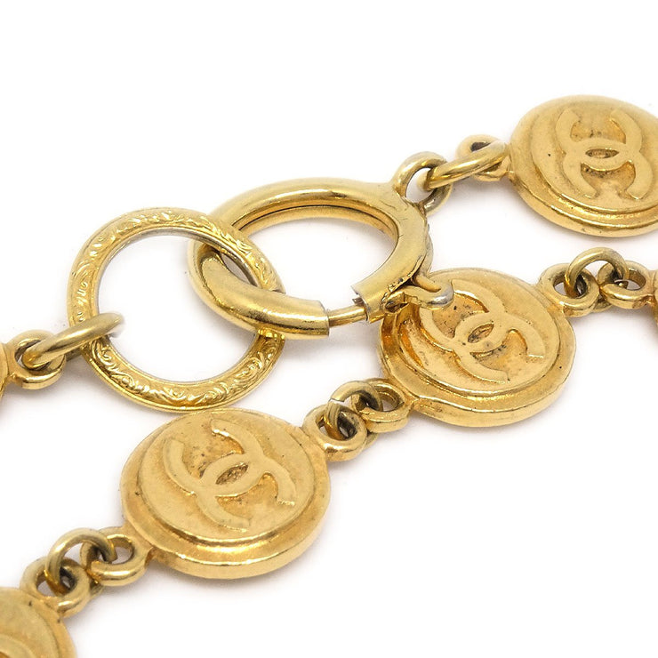 Chanel Vintage Gold Metal Medallion CC Logo Bracelet at 1stDibs