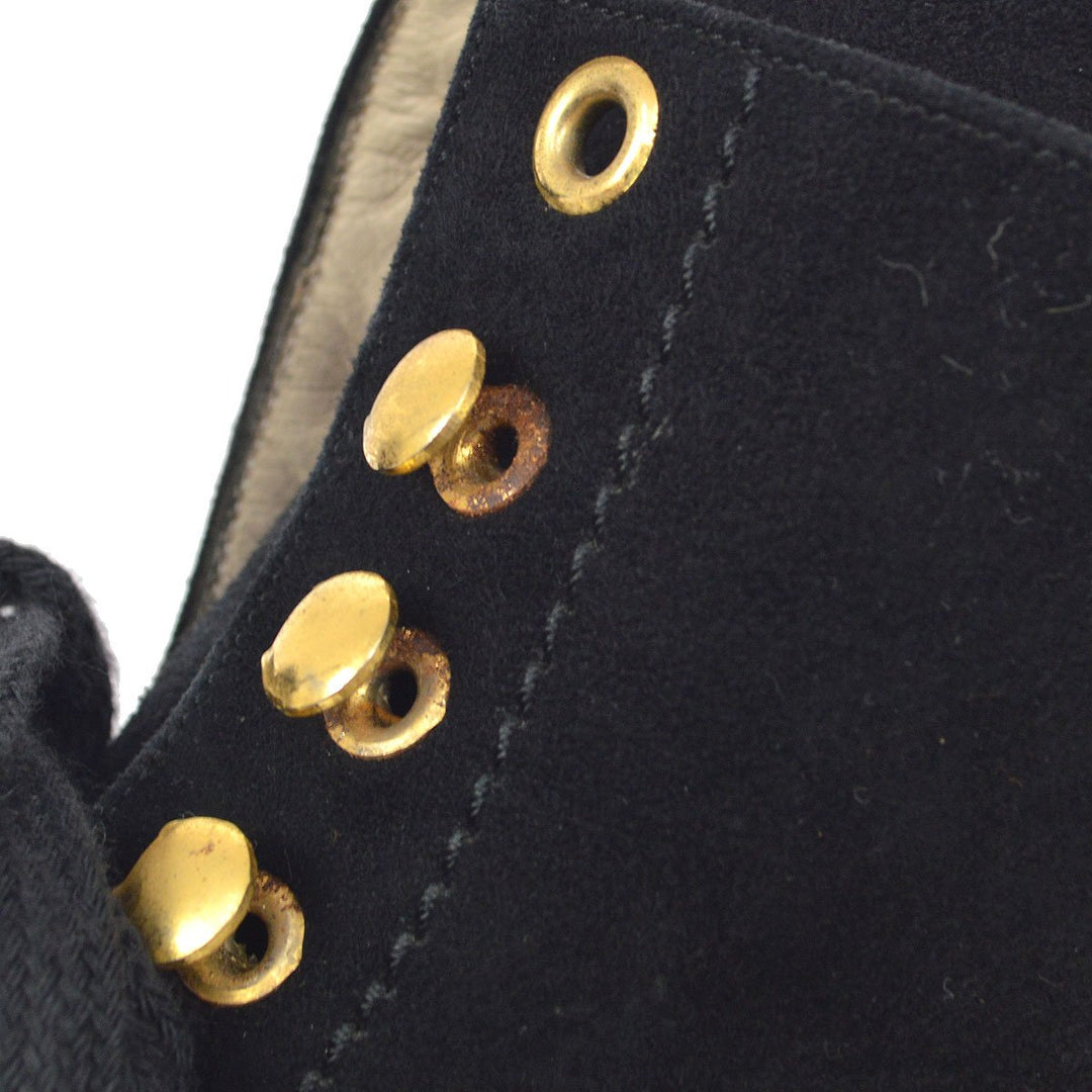 CHANEL Black suede Lace-Up Boots Shoes #36 – AMORE Vintage Tokyo