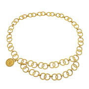 CHANEL 1990 Medallion Gold Chain Belt 25