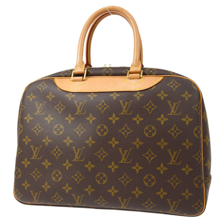 Louis Vuitton Deauville Bowling Business Top Handle Bag in Canvas Brown