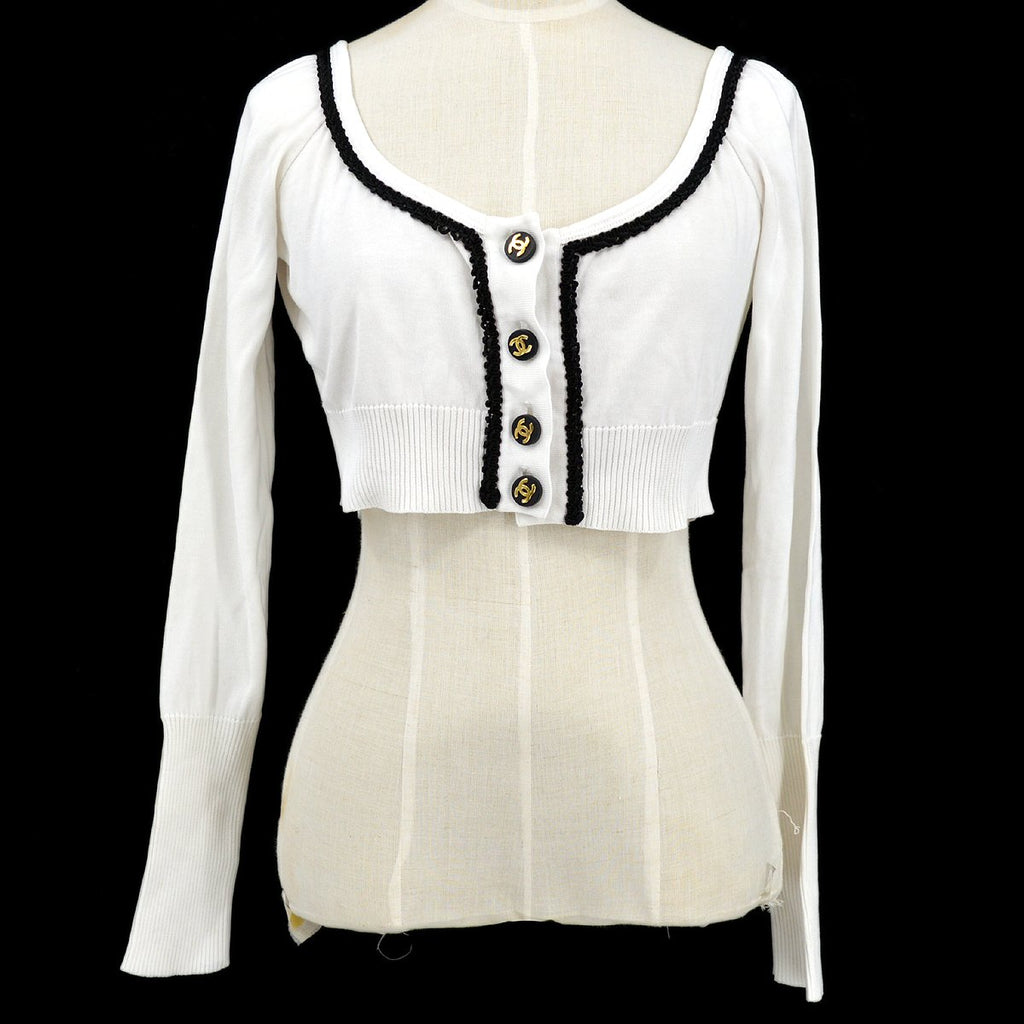 CHANEL cropped fine-knitted cardigan #40 – AMORE Vintage Tokyo
