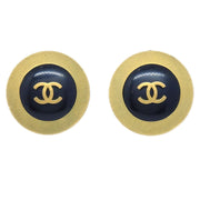 香奈儿（Chanel）1994纽扣耳环金色黑色夹具