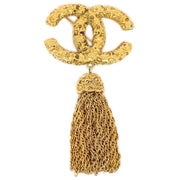 CHANEL 1993 Tassel CC Brooch Gold Small