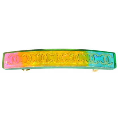 Chanel 1997 Rainbow Lucite Hair Clip Barrette