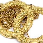CHANEL 1993 CC Logos Fringe Brooch Gold Large