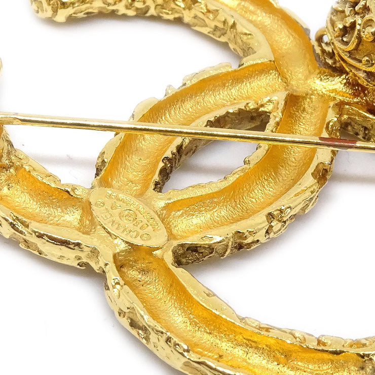 CHANEL 1993 CC Logos Fringe Brooch Gold Large