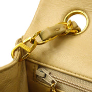 CHANEL 1989-1991 Classic Square Flap Mini 20 Beige Lambskin