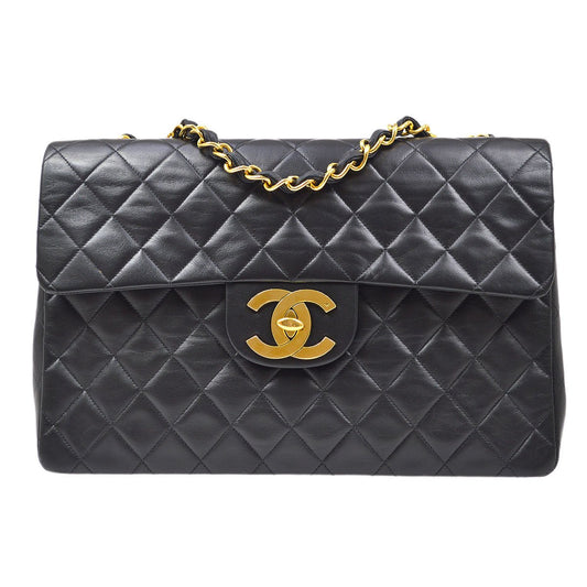 CHANEL 1991-1994 Classic Flap Maxi Black Lambskin