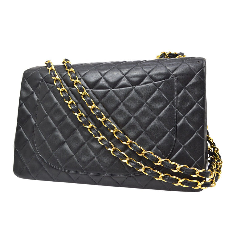 CHANEL 1991-1994 Classic Flap Maxi Black Lambskin