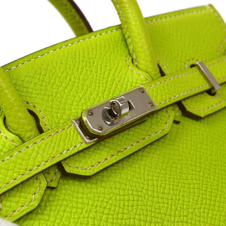 HERMES TINY BIRKIN 15 2way Mini Hand Bag purse Kiwi Veau Epsom ☐N 52MN  81296