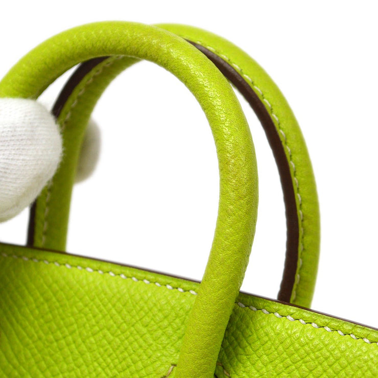 HERMES TINY BIRKIN 15 2way Mini Hand Bag purse Kiwi Veau Epsom ☐N