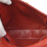 CHANEL 1980’s Red Lambskin Cosmoline Belt Bag #75