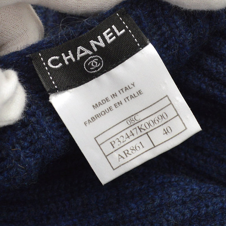 Chanel 2008クルーズロゴパッチニットドレス＃40