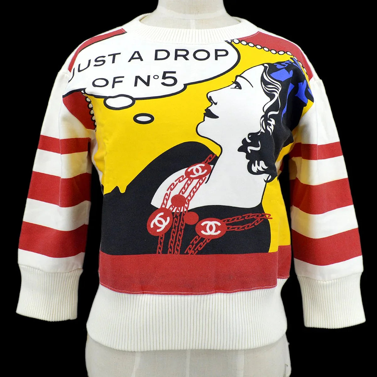 Chanel 2001 Fall Mademoiselle print sweatshirt #38