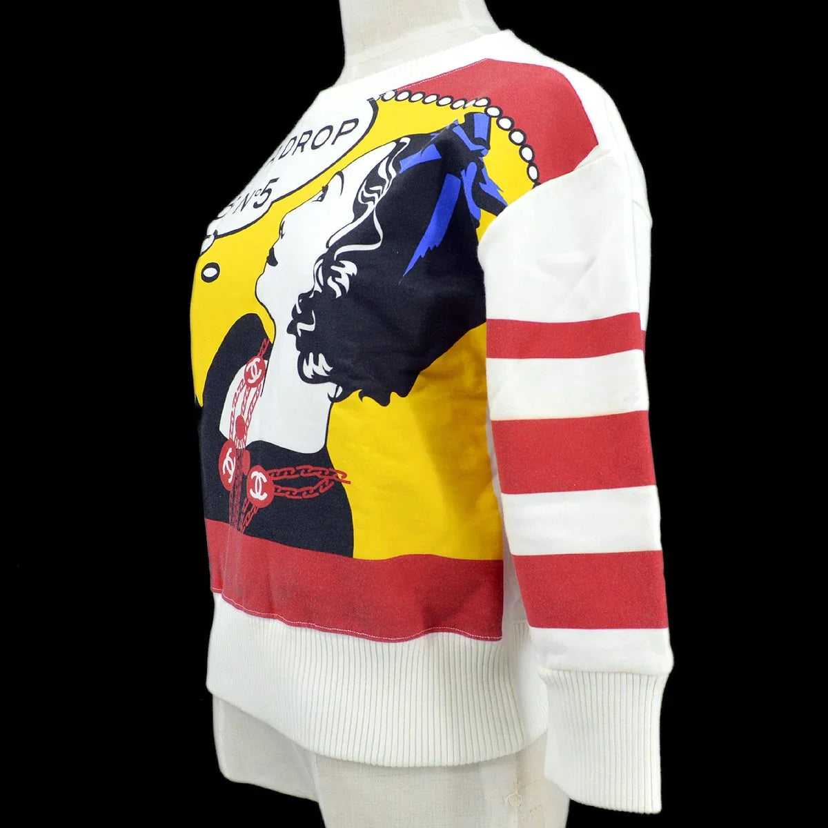 Chanel 2001 Fall Mademoiselle print sweatshirt #38