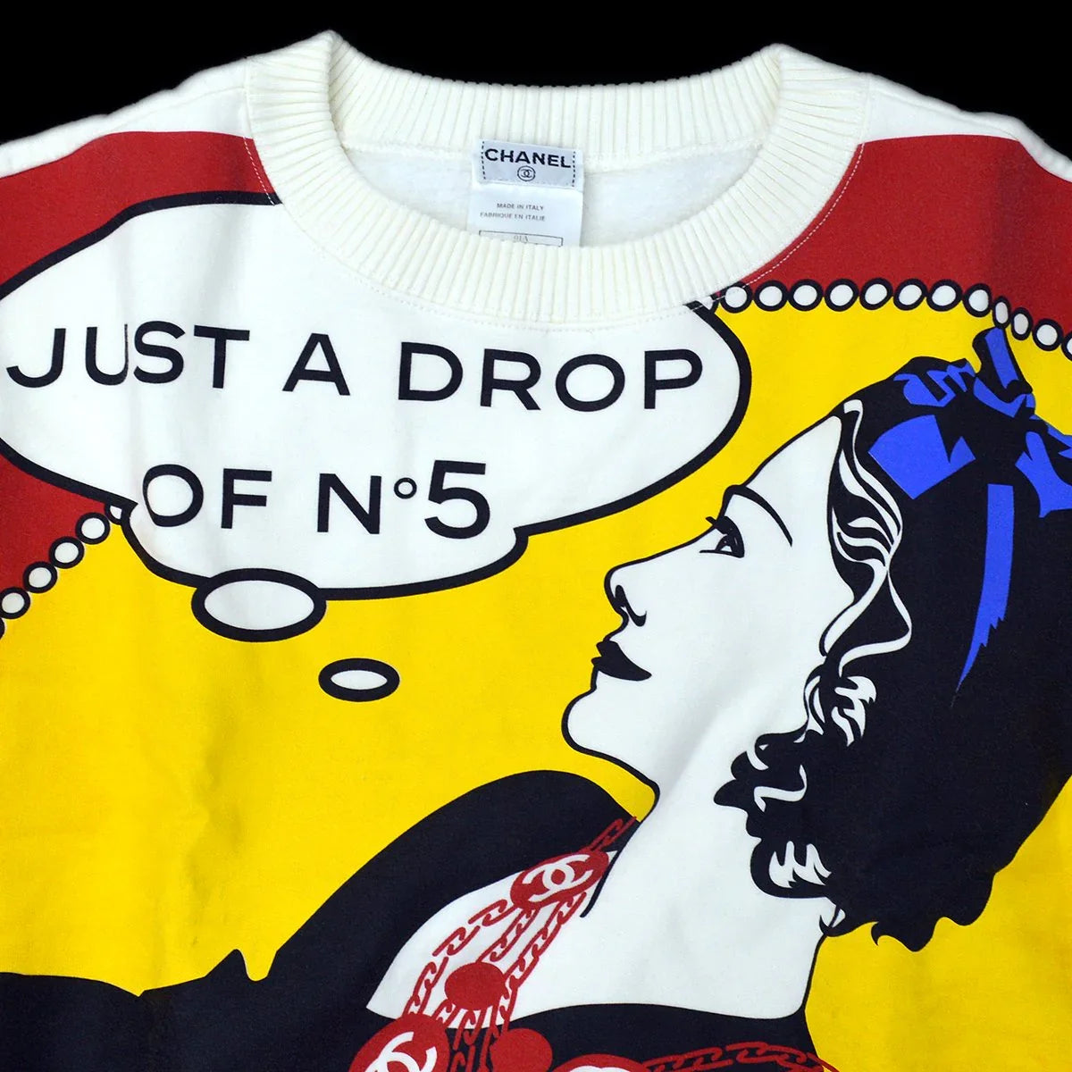 Chanel 2001 Fall Mademoiselle print sweatshirt #38
