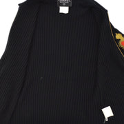 Chanel 1996 Fall logo-patch ribbed cashmere zip-up cardigan #44