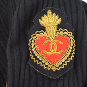 Chanel 1996徽标划线式带羊绒拉式开衫＃44