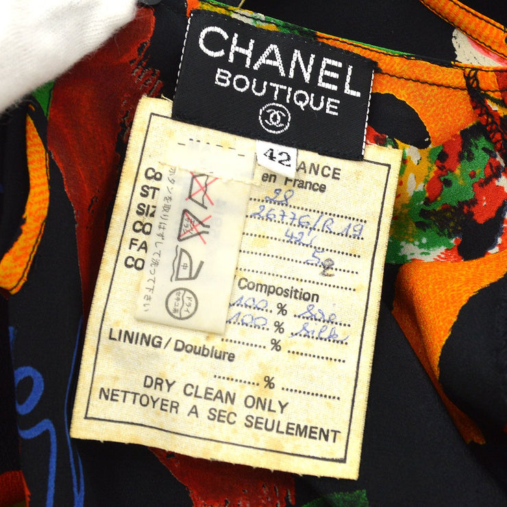 Chanel 1992 Floral-Print Silk Top＃42