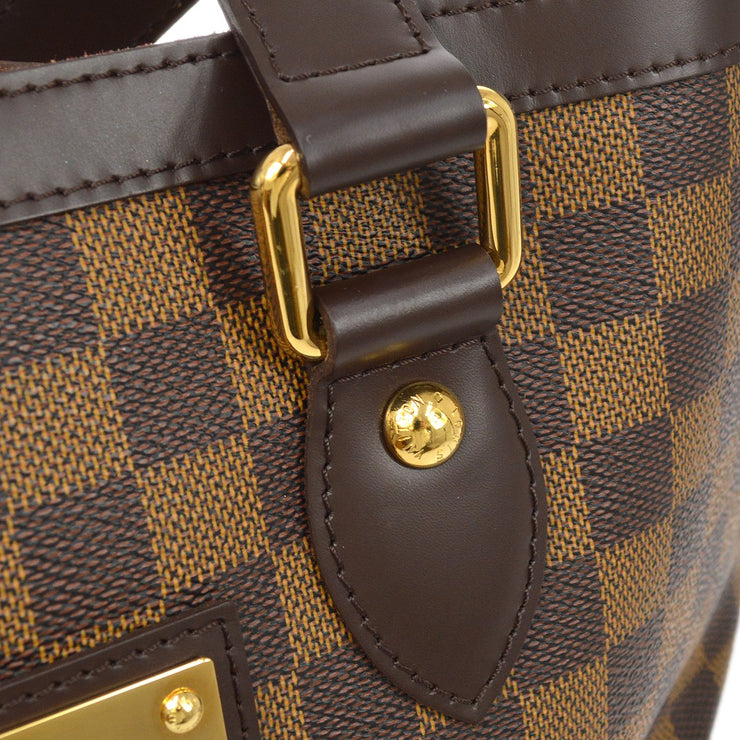 LOUIS VUITTON HAMPSTEAD PM HAND TOTE BAG PURSE DAMIER EBENE N51205