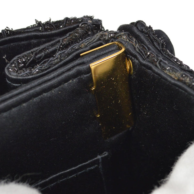 CHANEL 1997-1999 Double Sided Turnlock Handbag Black Satin – AMORE
