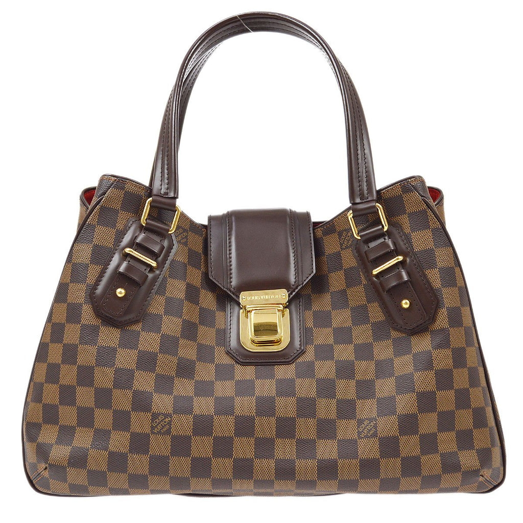 LOUIS VUITTON GREET HAND TOTE BAG PURSE DAMIER EBENE SR0058 N48108