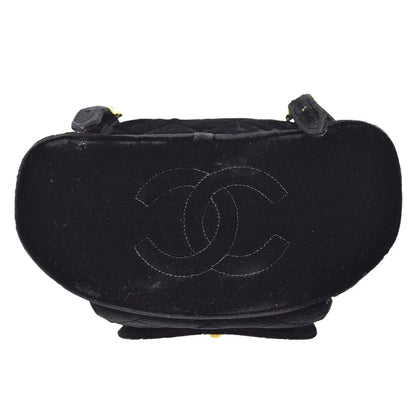 CHANEL * 1990s Black Velvet DUMA Backpack Large