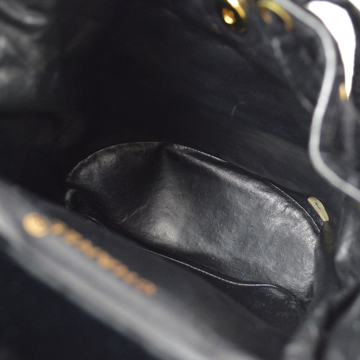 Chanel Vintage 90's Drawstring Caviar Black Leather Backpack