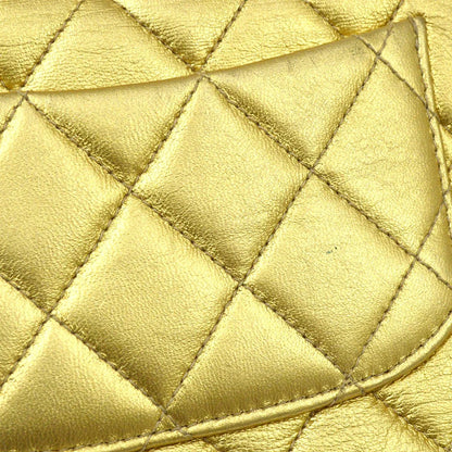 Chanel 1994 Gold Lambskin Micro Classic Flap Handbag